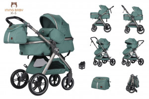 Коляска-трансформер Ining Baby X1-S PRO 3 в 1 green