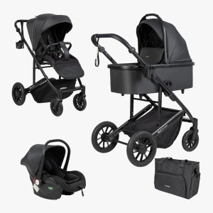 Коляска 3 в 1 Farfello Sola Trio Comfort Light black