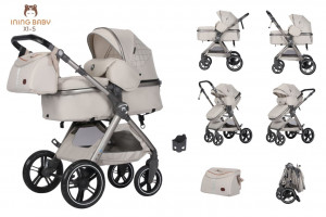 Коляска-трансформер Ining Baby X1-S PRO 3 в 1 khaki