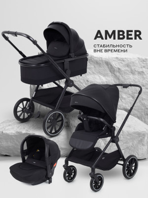 Коляска 3 в 1 MowBaby Amber MB068 Black
