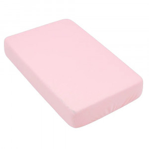 Простыня трикотажная на резинке для детской кроватки
"однотон", цвет розовый 9006/2п - фото 1