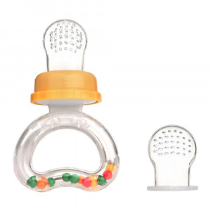 Ниблер с погремушкой Pituso + 2 силиконовые сеточки Yellow