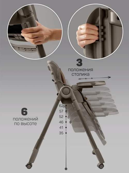 Стул для кормления Amarobaby Gourmet коричневый