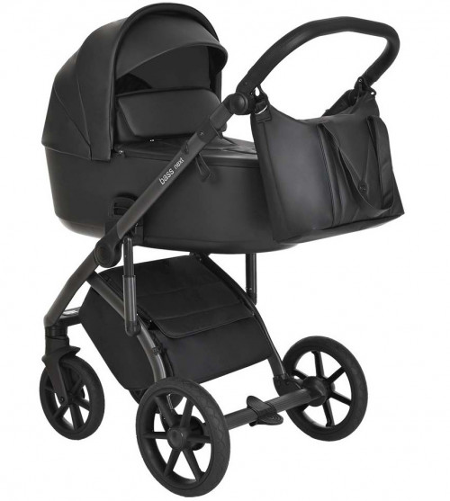 Коляска 2 в 1 Roan Bass Next leather Black/Black