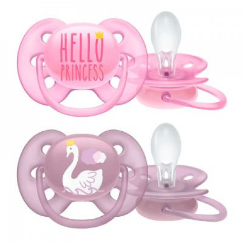 Пустышка Avent ultra soft розовые, 6-18 мес 2 шт
