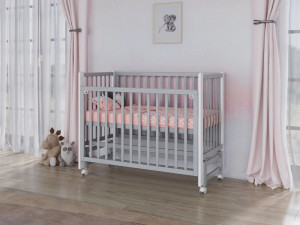 Кроватка Incanto Astra 120*60 с маятником серый/белый