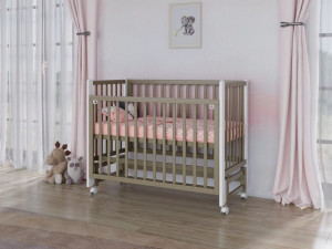 Кроватка Incanto Astra 120*60 с маятником кашемир/белый