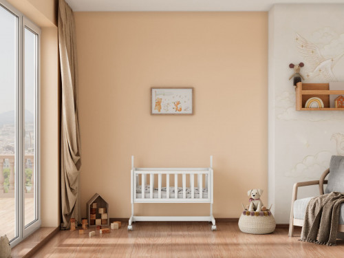 Кроватка приставная Lunna Little Moon с матрасом 100*55 белый