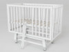 Кроватка Lunna Anniken Exclusive 120*60 с маятником на колесах белый