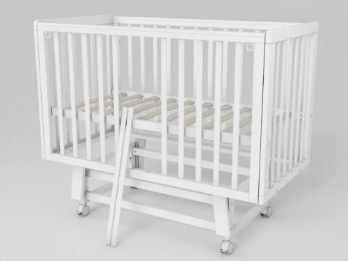 Кроватка Lunna Anniken Exclusive 120*60 с маятником на колесах белый