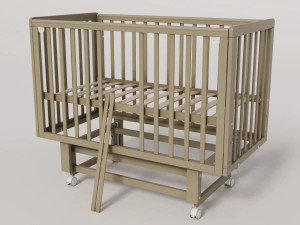 Кроватка Lunna Anniken Exclusive 120*60 с маятником на колесах кашемир