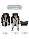 Автокресло Indigo Winner isofix 1/2/3 (9-36 кг) черный серый