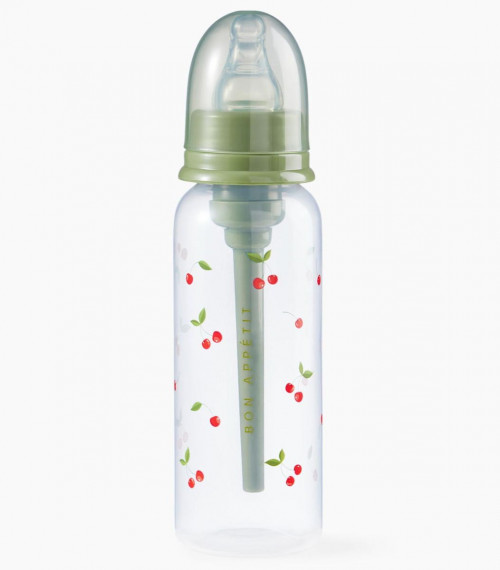 10015, Бутылочка для кормления с силиконовой соской 250 мл. (cherry, 10015)