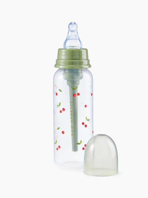 Бутылочка Happy Baby для кормления с силиконовой соской 250 мл. (cherry, 10015)