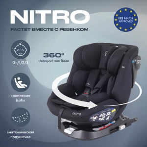 Автокресло Rant UB619 Nitro New isofix 0/1/2/3 (0-36 кг) Black