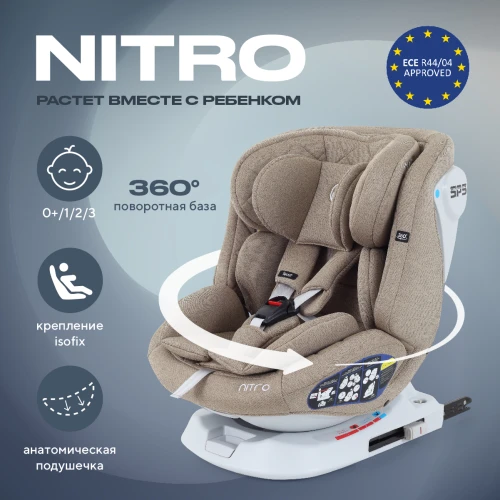 Автокресло Rant UB619 Nitro New isofix 0/1/2/3 (0-36 кг) Beige
