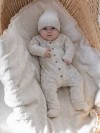 Комбинезон  Ромбы  цв. бежевый меланж, р. 0 - 6 мес (р. 3-6 мес)