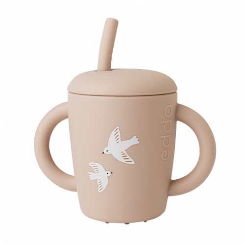 Силиконовый поильник с трубочкой edda, Птички