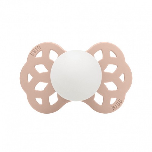 Пустышка силиконовая ночная BIBS Infinity Glow Anatomical - Blush, 0+ мес.