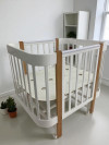 Кроватка-трансформер Babyway Облачко 3в1 с маятником белый бук