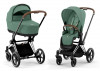 Коляска 2 в 1 Cybex Priam IV Chrome Brown Leaf Green