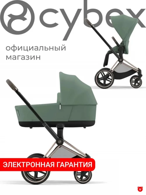 Коляска 2 в 1 Cybex Priam IV Rosegold Leaf Green