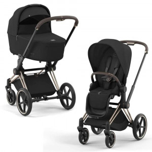 Коляска 2 в 1 Cybex Priam IV Rosegold Sepia Black