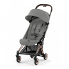 Коляска прогулочная Cybex Coya Rosegold Mirage Grey с бампером и дождевиком