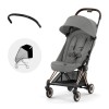 Коляска прогулочная Cybex Coya Rosegold Mirage Grey с бампером и дождевиком