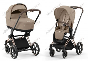 Коляска 2 в 1 Cybex Priam IV Rosegold Cozy Beige 