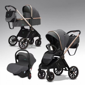 Коляска 3 в 1 luxmom 788 Темно-серый