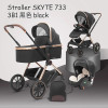 Коляска 3 в 1 Luxmom Skyte 733 чёрный