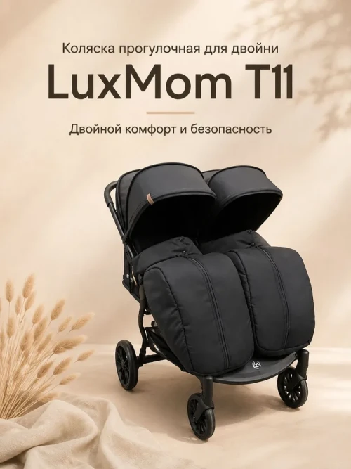 Коляска для двойни Luxmom T11 черный