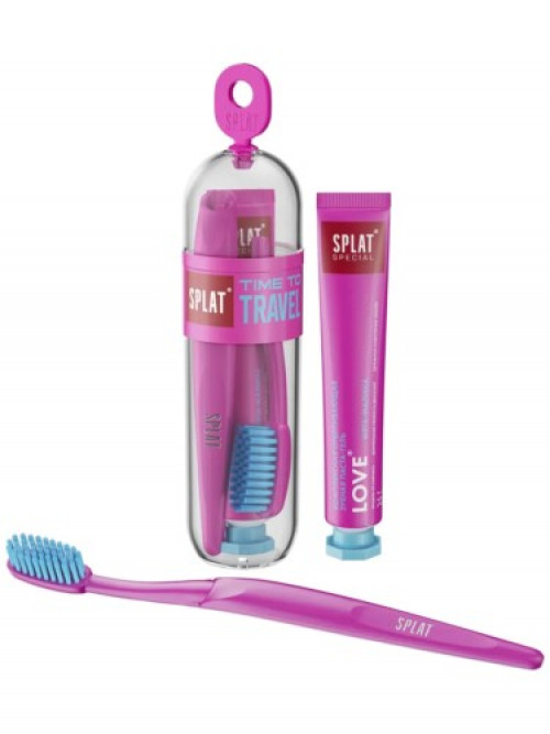 SPLAT Дорожный набор (Зубная щетка Splat Travel Средняя+Зубная паста серии Special Любовь". 25 г)