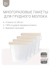 Набор силиконовых пакетов для грудного молока edda, 4 шт., Пломбир, 240 мл