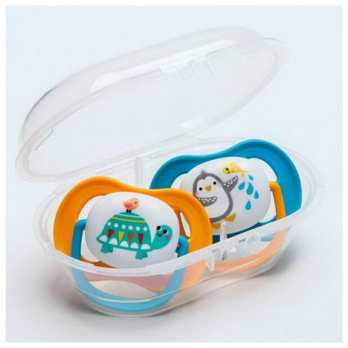 Пустышка Avent Lime пингвин/черепаха 6-18 мес, 2 шт