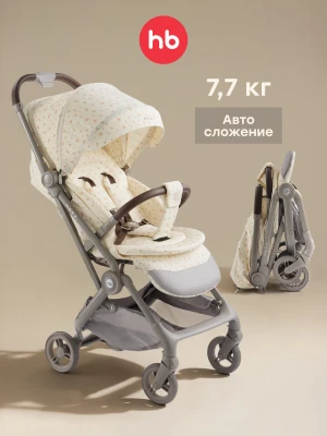 Коляска прогулочная Happy Baby Neez beige flowers fix