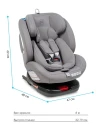 Автокресло Farfello YB102A New Isofix 0/1/2/3 (0-36кг) Light grey