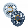 Набор пустышек латексных BIBS Studio Colour, 2 шт - Polka - Baby Blue/Steel Blue, 0+ мес.