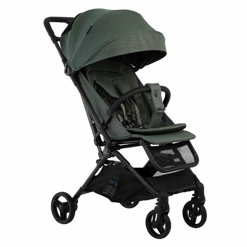 Коляска прогулочная Pera Plus PU carbon/Taiga Green
