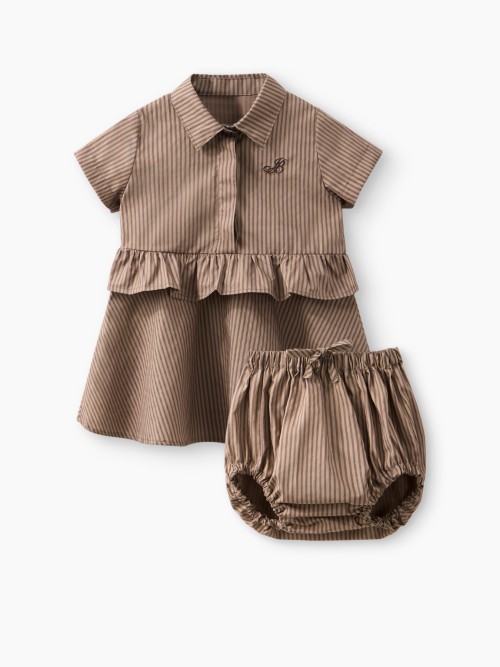 Комплект Happy Baby: платье и трусы (chocolate strip, 74–80, 88700-0)