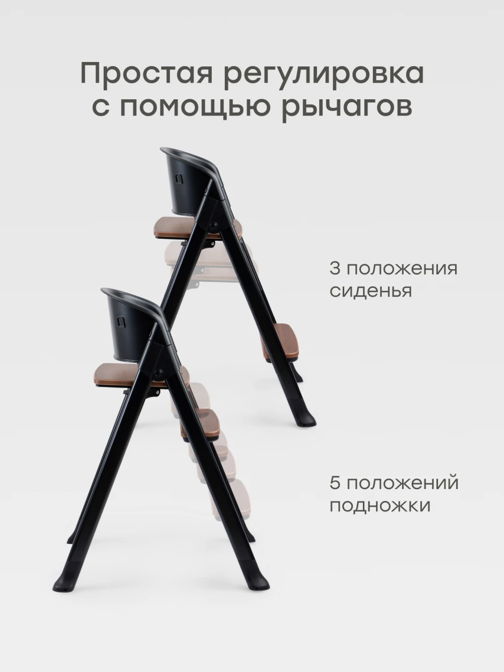 Стул для кормления Happy Baby Dorian black