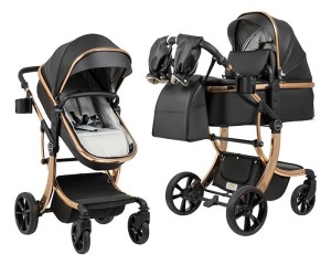 Коляска-трансформер Farfello Aimile Adventurer PU ADV-16 Gold black