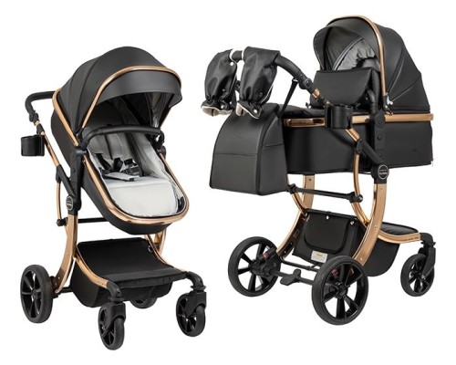 Коляска-трансформер Farfello Aimile Adventurer PU ADV-16 Gold black