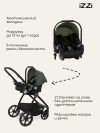Коляска-трансформер iZZi 3 в 1 Olive/ Black
