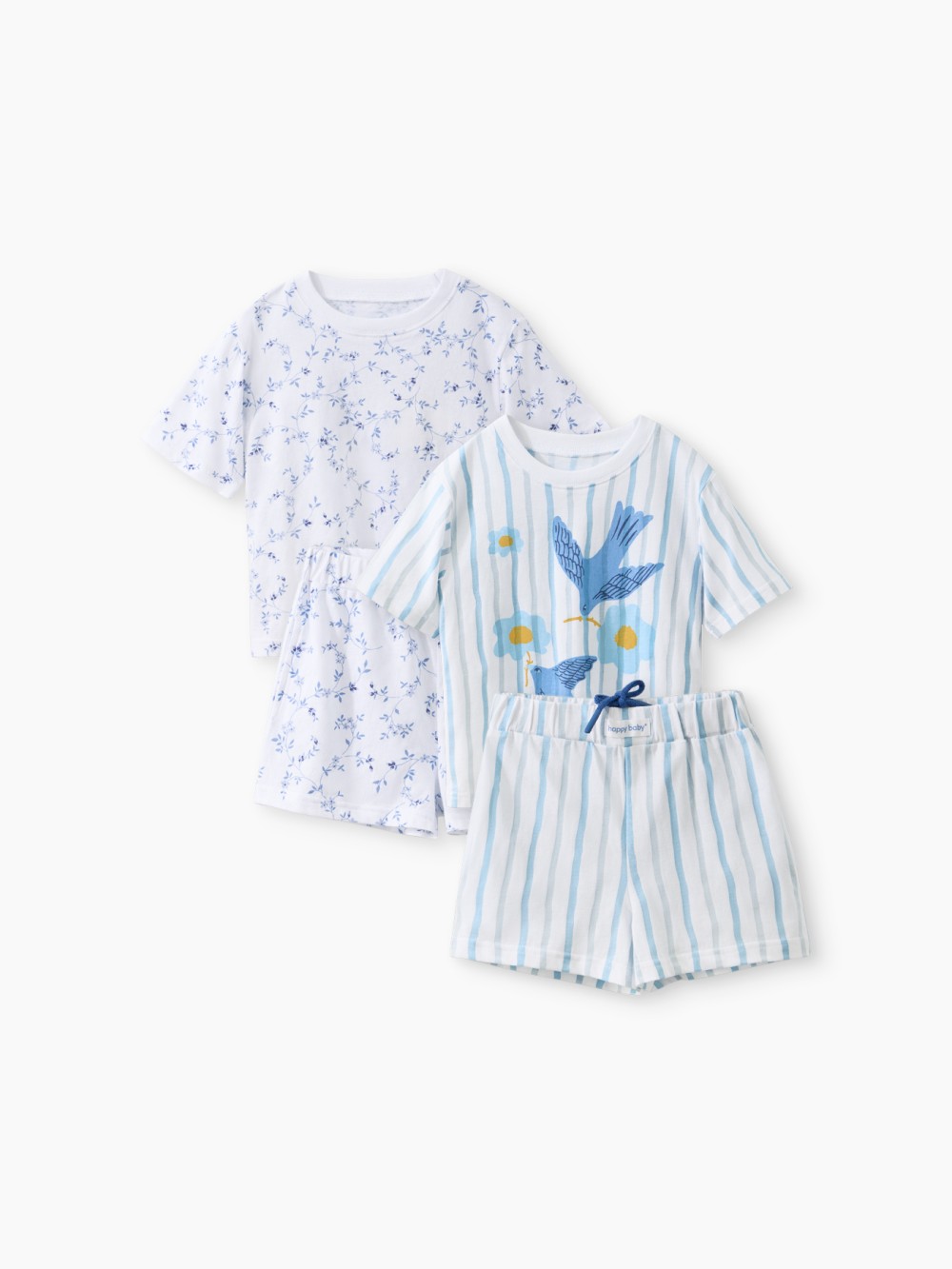 Пижама Happy Baby (футболка и шорты) (blue (flowers), 104–110, 90150-1)