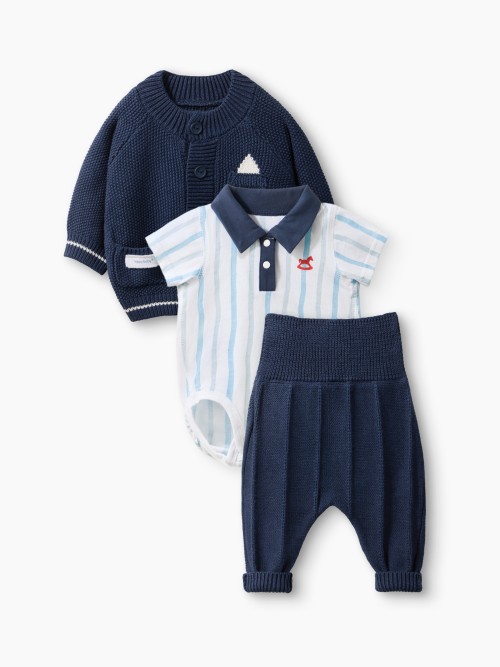 Набор Happy Baby: боди, джемпер и брюки (blue (stripe), 56, 90159-0)