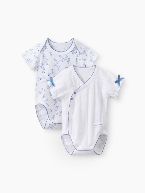 Боди Happy Baby с коротким рукавом (2шт) (голубой (цветы) / blue (flowers), 62, 90154-0)