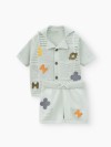 Комплект Happy Baby: рубашка и шорты (light olive, 104–110, 88599-1)