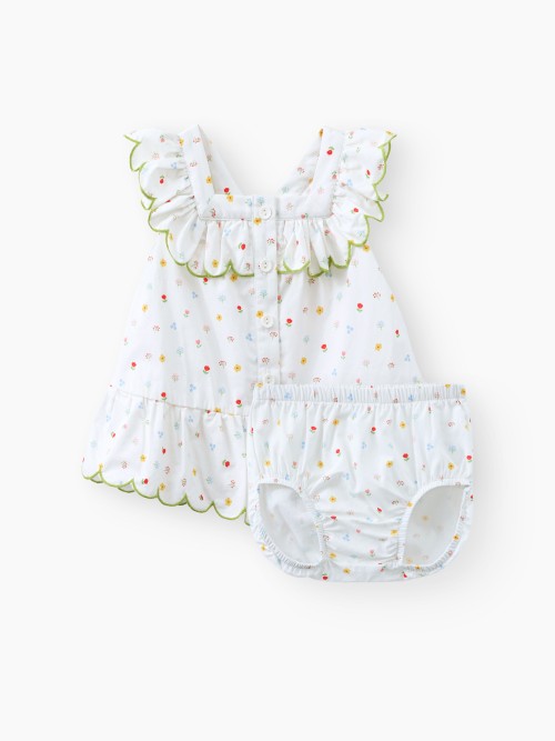 Комплект Happy Baby: платье и трусы (milky with small flowers, 80–86, 88678-0)